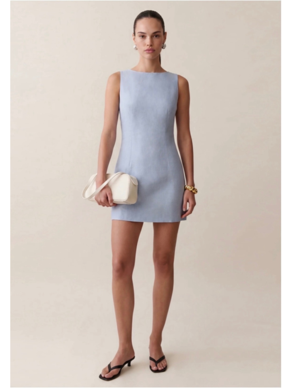 Women's Kourt Mini Dress Size XS Light Blue Sleeveless Shift